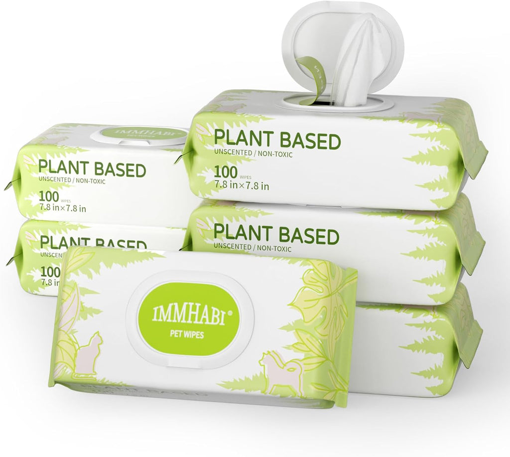 IMMHABI 400 Count Hypoallergenic Dog Wipes, Unscented Plant-Based Pet Wipes - Image 6