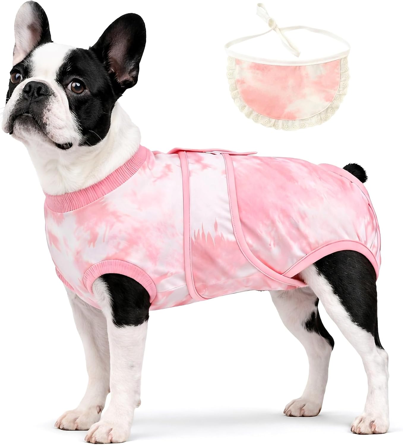 Surgery Recovery Suit for Female/Male Dog After Spay/Neuter, Soft Bandana Set Included, E-Collar Cone Alternative to Stop Licking Abdominal Wounds, Small Dogs Full Body Onesies, Medical Pet Bodysuit - Image 14