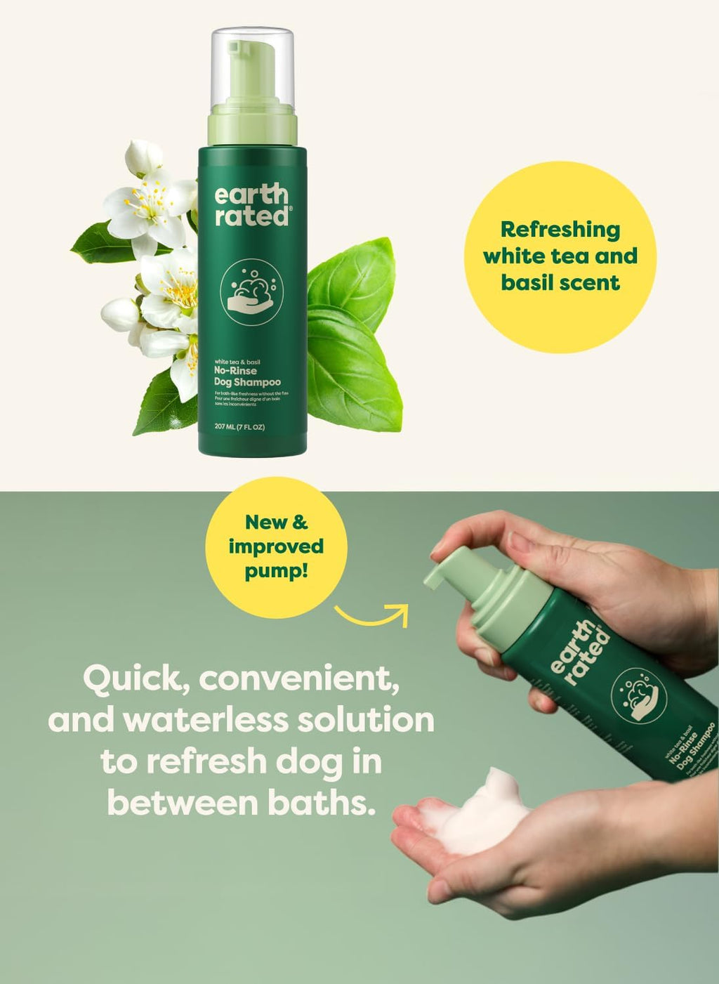 Authentic USA imported Earth Rated dog dry shampoo bottle
