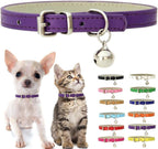 Pink XXS Cat Collar with Bell, Soft Pu Leather Puppy Collars Adjustable Buckle for XS Extra Small Medium Tiny Female Girl Pets Dogs Kitten Teacup Yorkie XX-Small - Image 13
