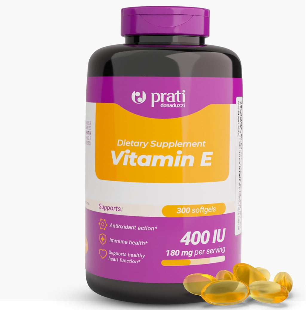 Prati Donaduzzi Vitamin E 400 IU softgels bottle front view supplement