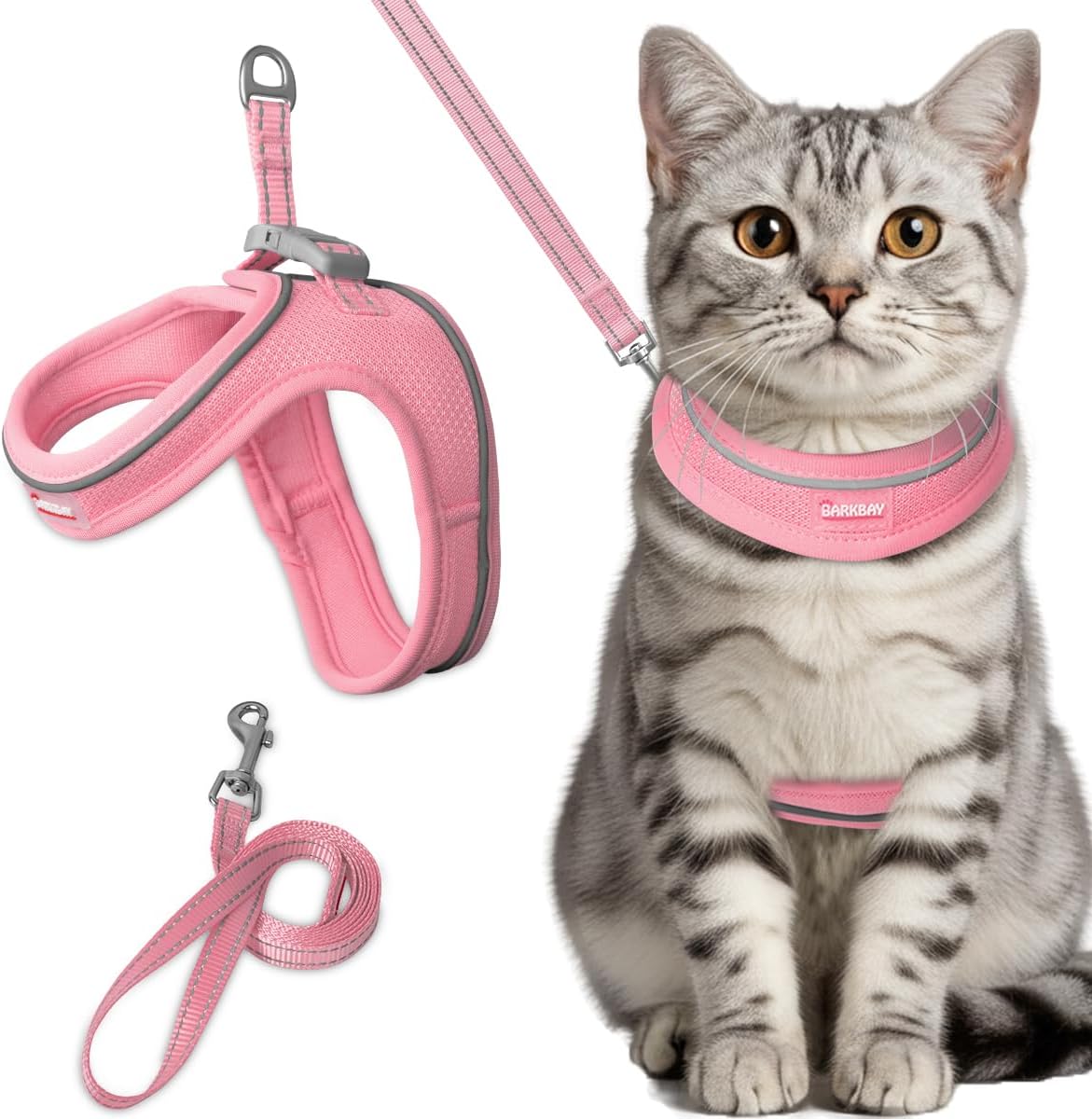 Cat Harness and Leash Set,Escape Proof Kitten Harness,Step in Adjustable Soft Lightweight,Easy Control,Reflective Strips Comfortable for Walking Travel(Blue,XS) - Image 13