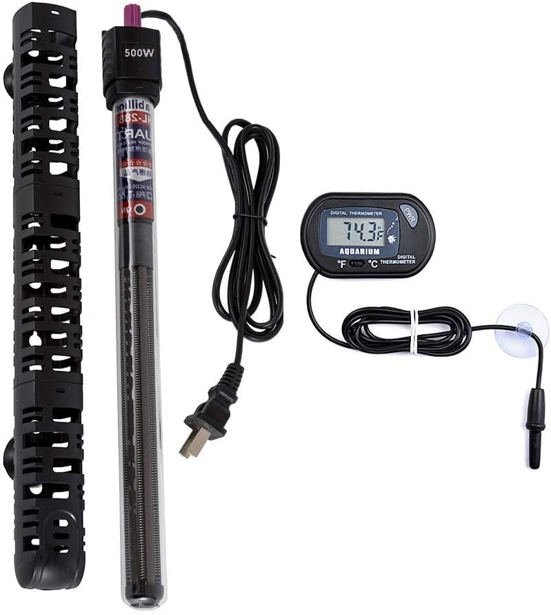 MQ Submersible Aquarium Heater Auto Thermostat, 300W Fish Tank Heater for 35-60 Gallon with LCD Digital Aquarium Thermometer, Shatter-Proof and Blast-Proof - Image 9