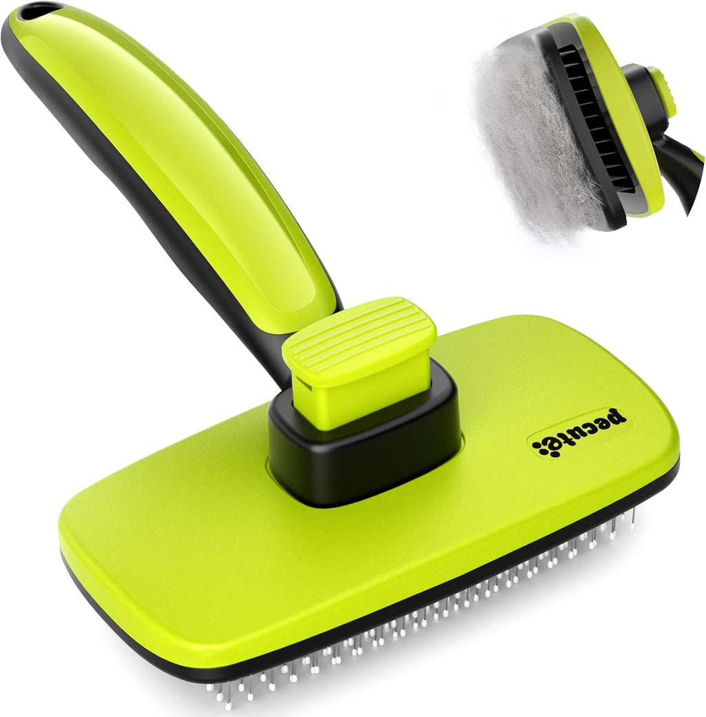 Pecute Skin Friendly Self-Cleaning Slicker Brush for Dog & Cat Shedding | 1 click clean, Lightweight, Undercoat hair removal, For short/long/double/white coats - Image 12