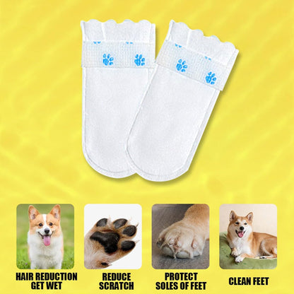 Adjustable self-adhesive bandage for dog shoe covers