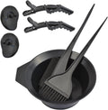 YTBYT professional salon hair coloring dyeing kit front view showing all seven black plastic tools arranged neatly.