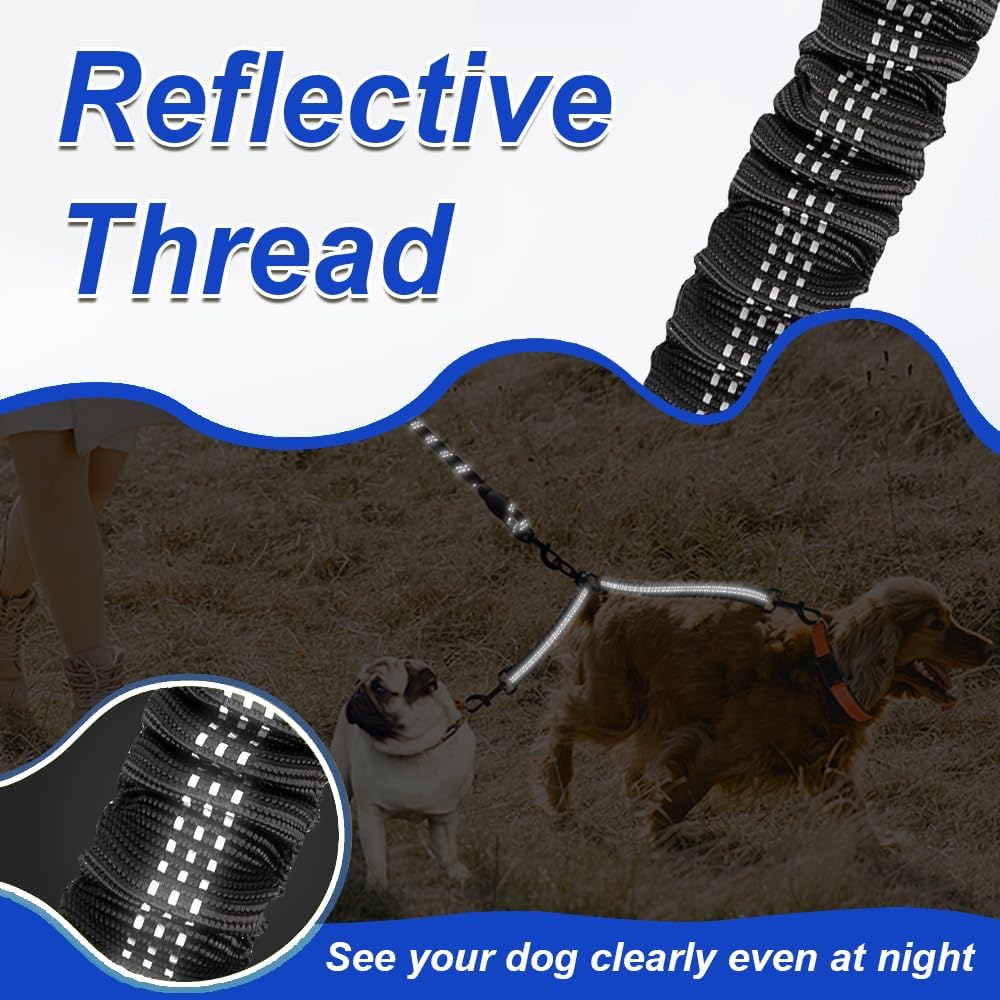 Heavy duty metal connection snaps on the MingXpets double dog leash