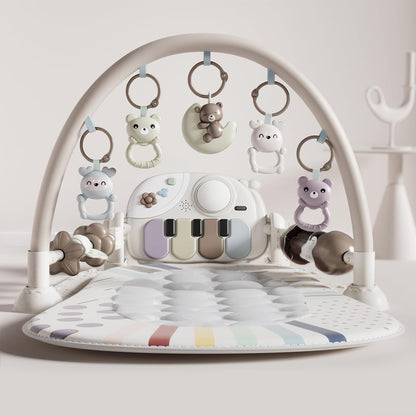 Jovow baby gym play mat front view with musical piano