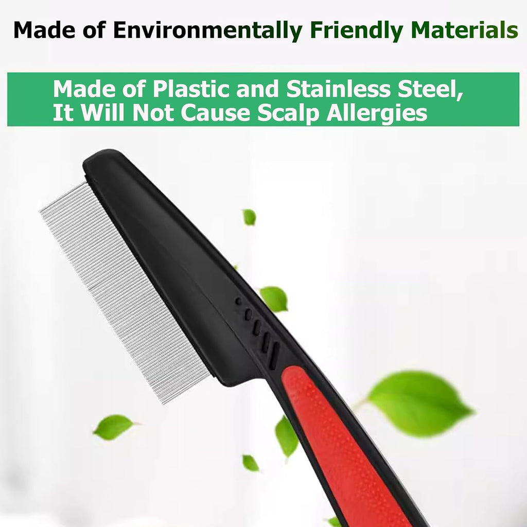 Lceyco ergonomic scalp clearing brush with rounded metal tips for safe grooming