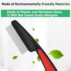 Lceyco ergonomic scalp clearing brush with rounded metal tips for safe grooming