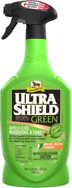 Absorbine UltraShield Green natural fly repellent front view spray bottle