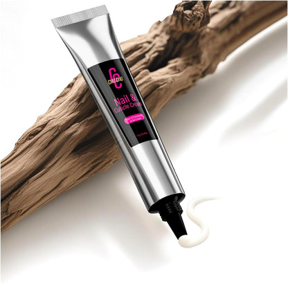 Chuchu Cuticle Repair Cream front view in silver tube