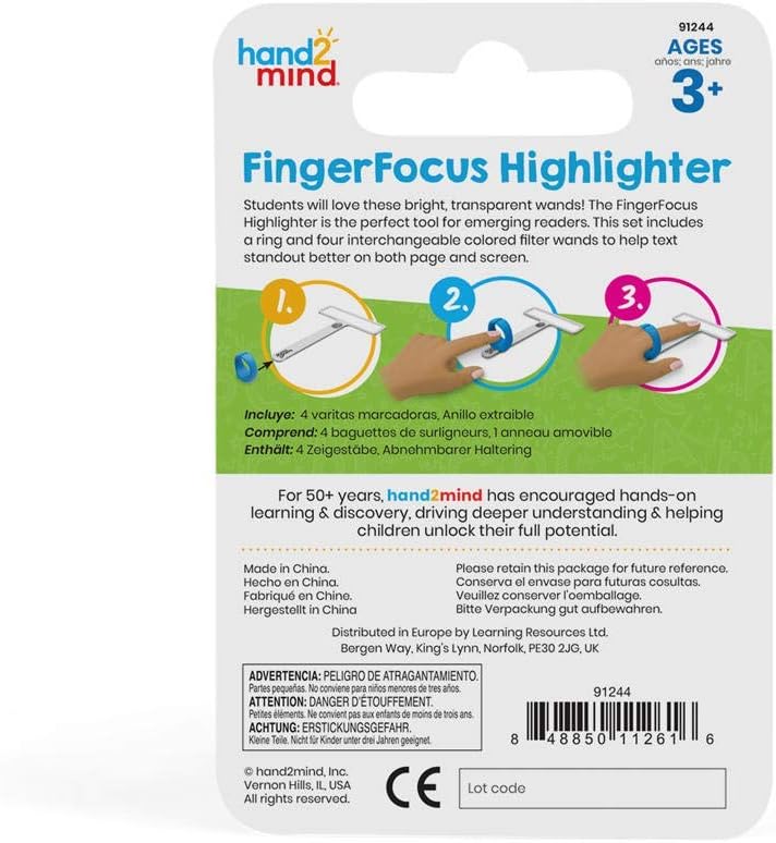 Close up view of transparent hand2mind finger focus overlay reduction of visual stress