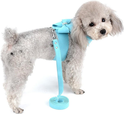 Soft faux suede material detail of Selmai dog harness