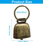 Two brass finish pet bells for dogs and cats on a white background.