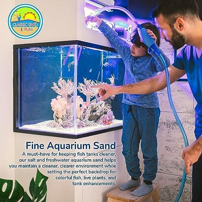 Clear water aquarium demonstration using natural sand