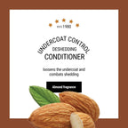 Back label of the coat handler deshedding conditioner showing sixteen to one dilution instructions.