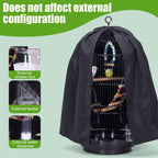 Dongker polyester pet bird cage cover draped on cylindrical cage