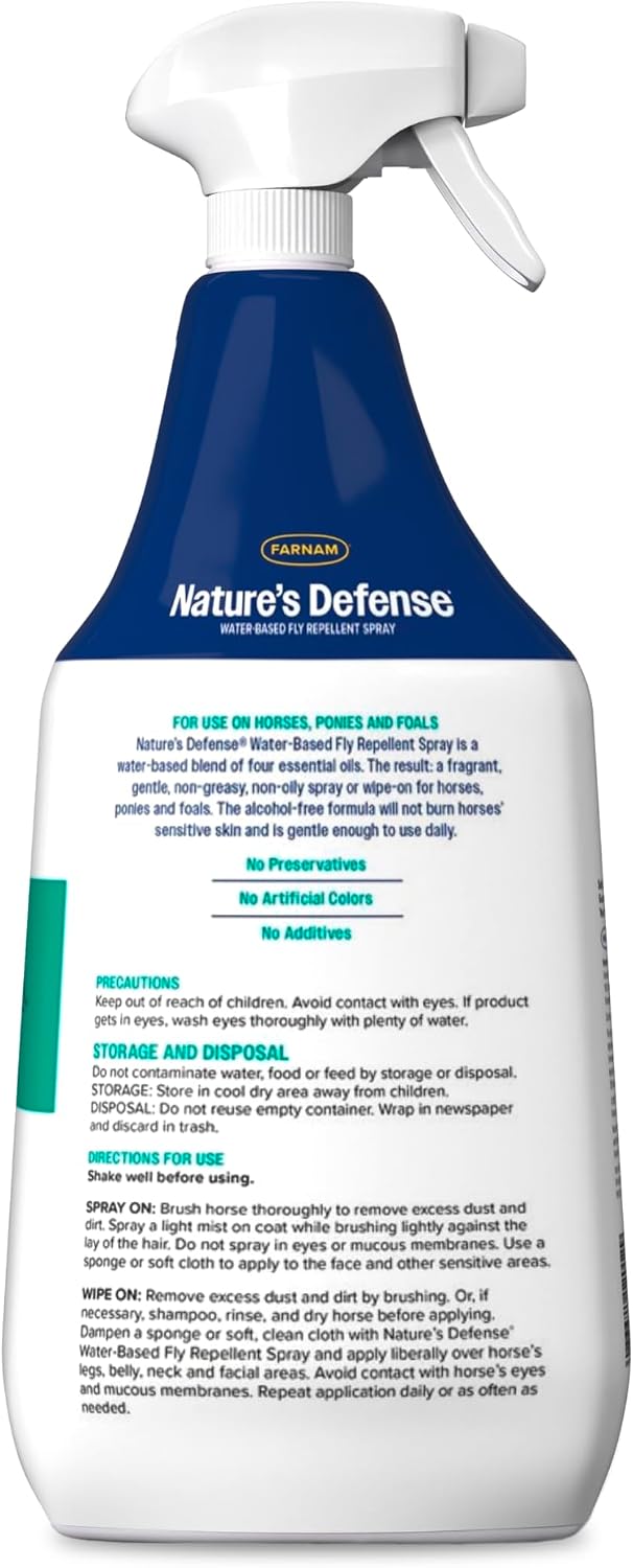Farnam Nature's Defense Water-Based Botanical Fly Repellent Spray for Horses, Ideal for Sensitive Skin, 32 oz - Image 10