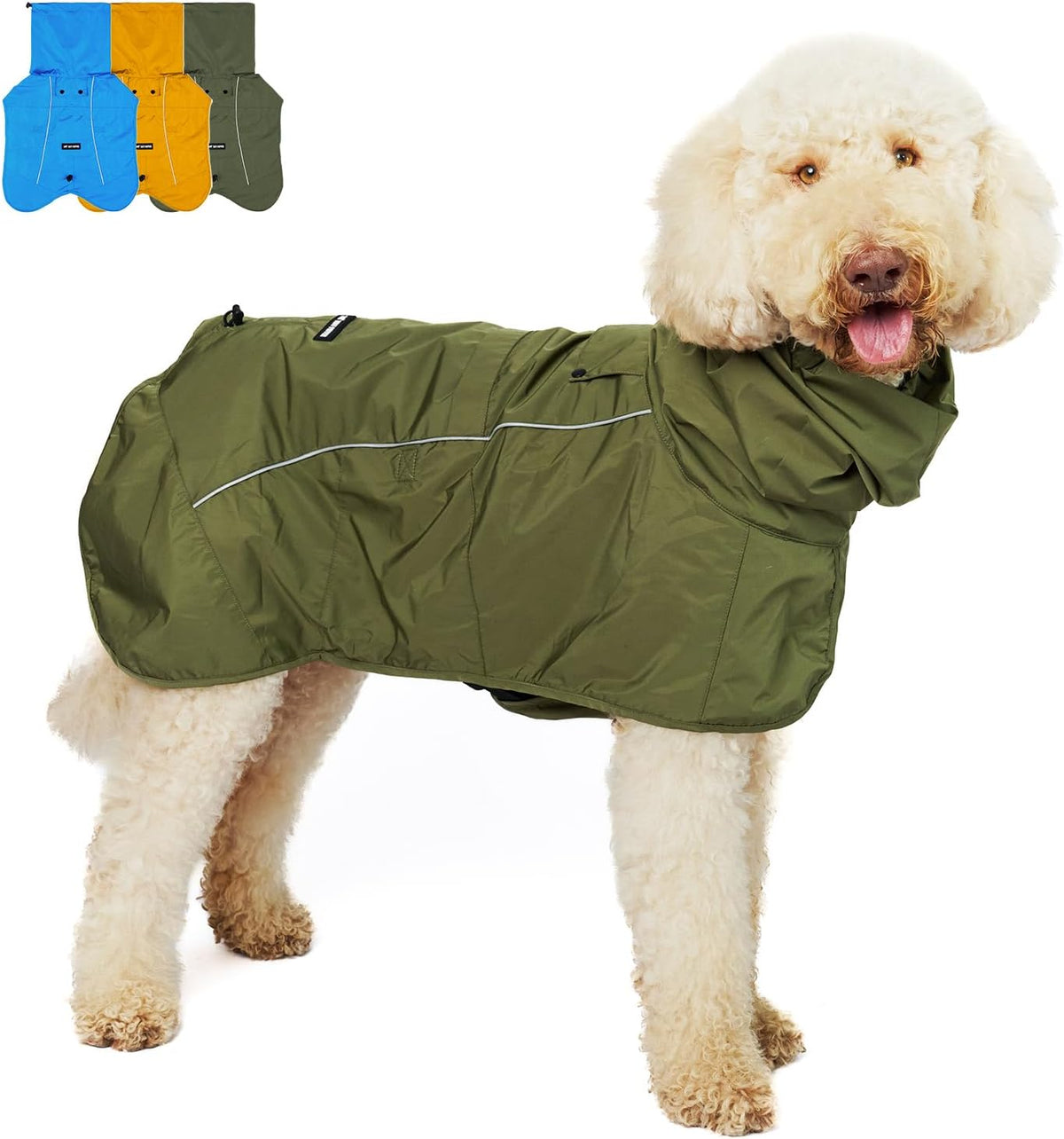Tuff Pupper Waterproof Dog Raincoat | Full-Body Windproof Rain Jacket for Dogs | Reflective Strips | Breathable Mesh Lining | Adjustable Fit | Leash Port | Small Medium Large XL XXL Dogs (Blue, XS) - Image 13