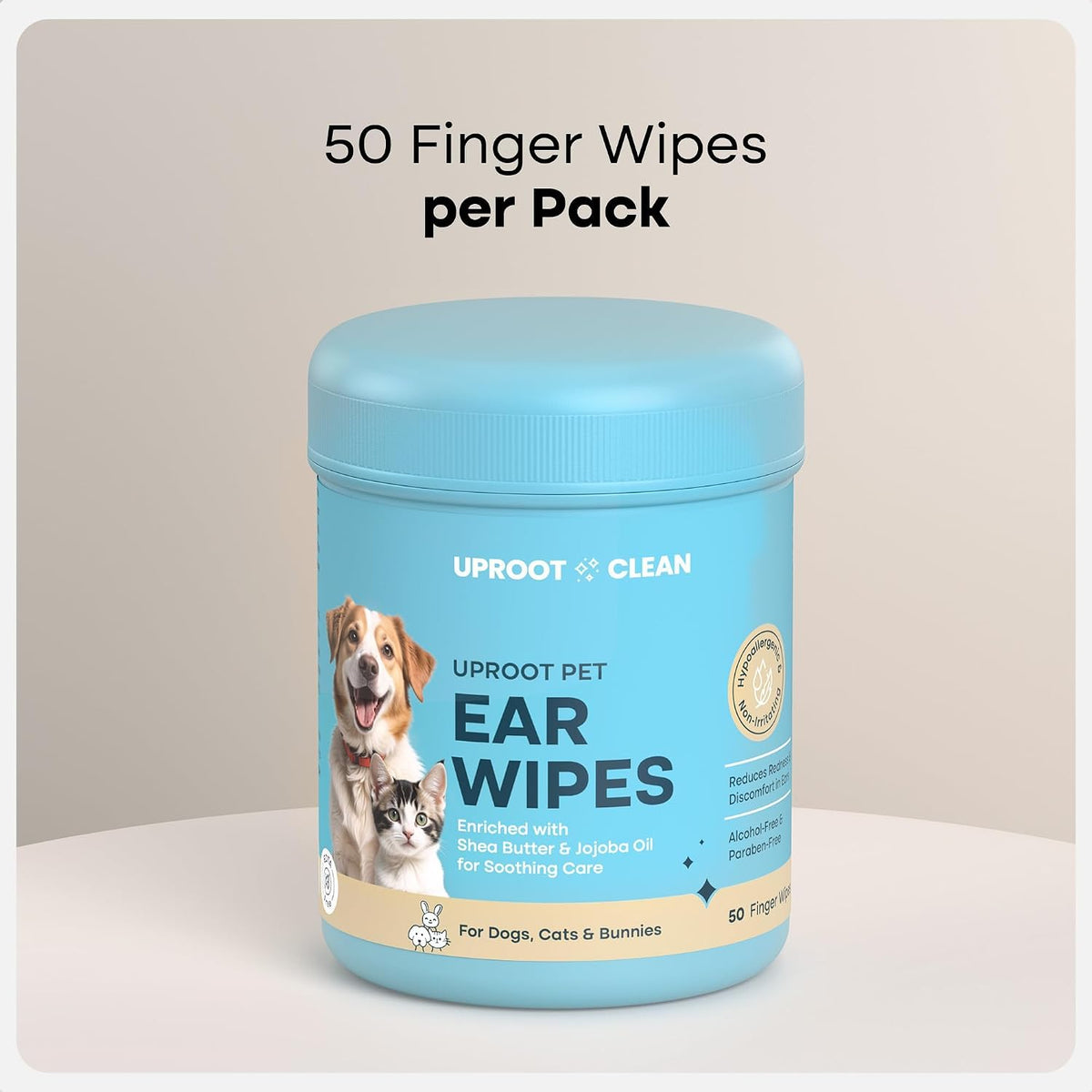 Authentic imported Uproot Clean pet ear cleaning wipes texture detail