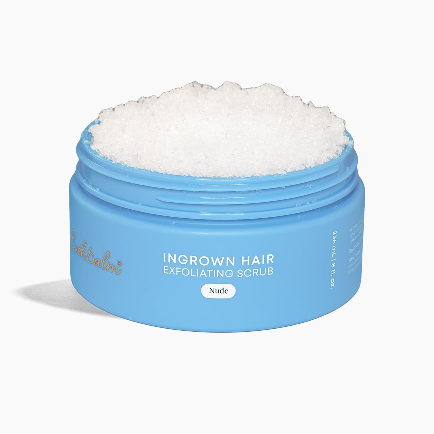 Bushbalm Nude Ingrown Hair Exfoliating Scrub front view of the container