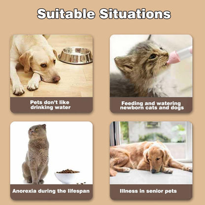 Safe BPA-free pink pet nursing kit designed for puppies and kittens under fifteen days old.