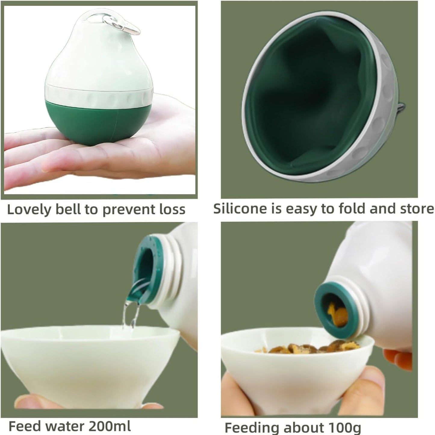 BPA free travel dog bowl and bottle disassembled for easy dishwasher cleaning