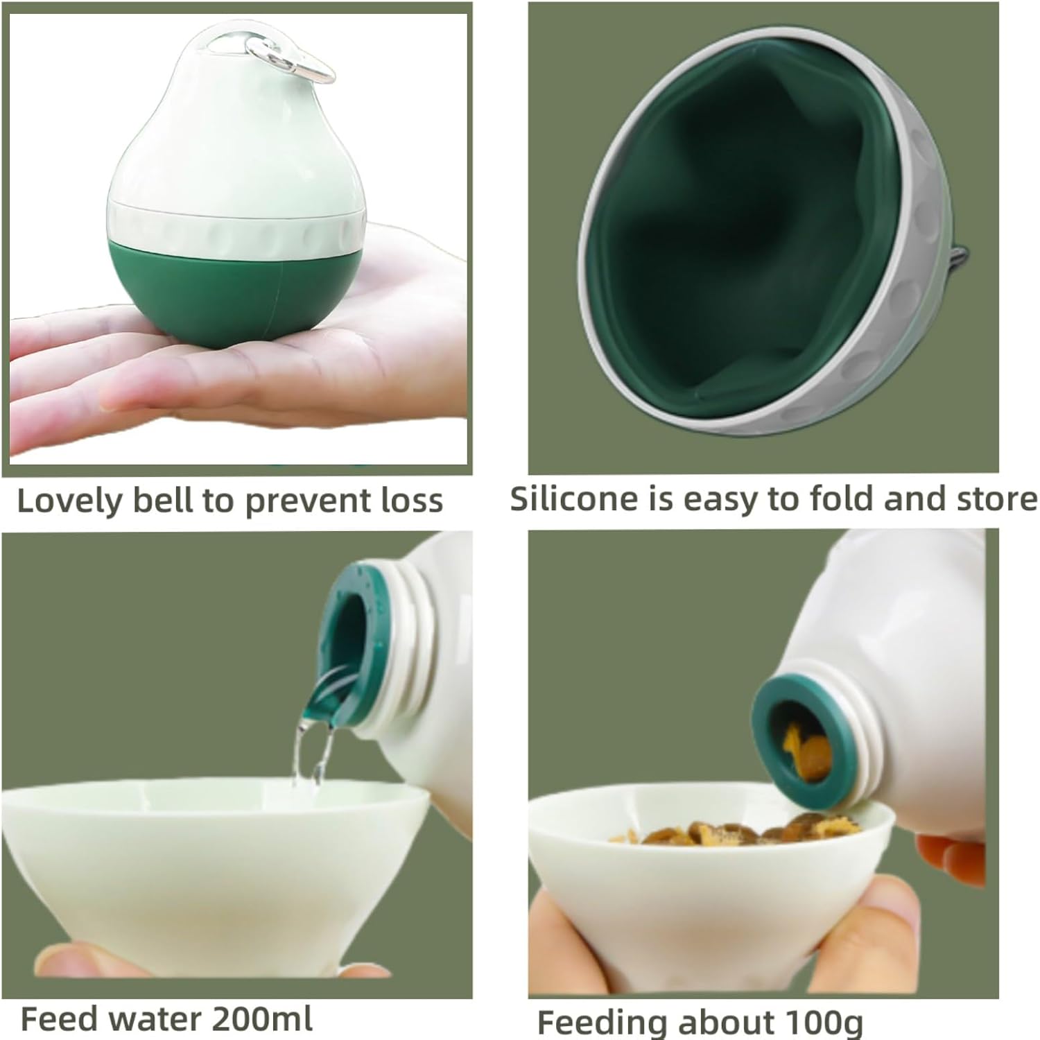 BPA free travel dog bowl and bottle disassembled for easy dishwasher cleaning