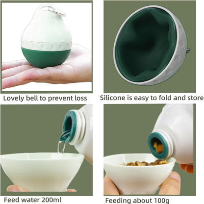 BPA free travel dog bowl and bottle disassembled for easy dishwasher cleaning