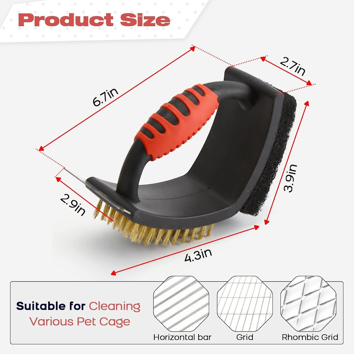 Triangular head design of the QBLEEV birdcage poop off scrub brush