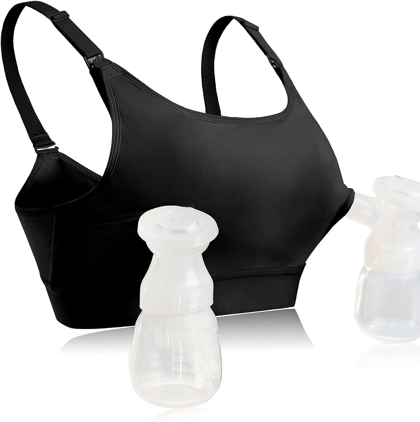 Ensdoar hands free pumping bra black front view