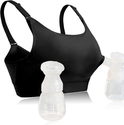 Ensdoar hands free pumping bra black front view