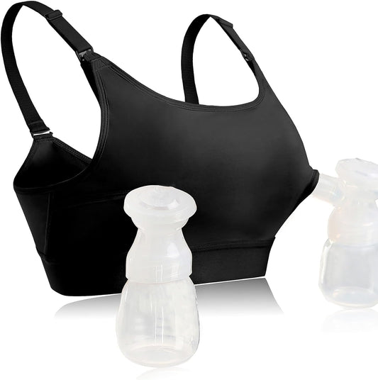 Ensdoar hands free pumping bra black front view