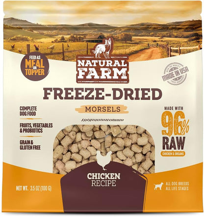 Natural Farm Freeze-Dried Chicken Patties for Dogs - 96% Raw Chicken & Organs, Complete Meal or Food Topper, Grain-Free, Gluten-Free, Probiotics for Digestion, All Life Stages - 14oz Bag - Image 12