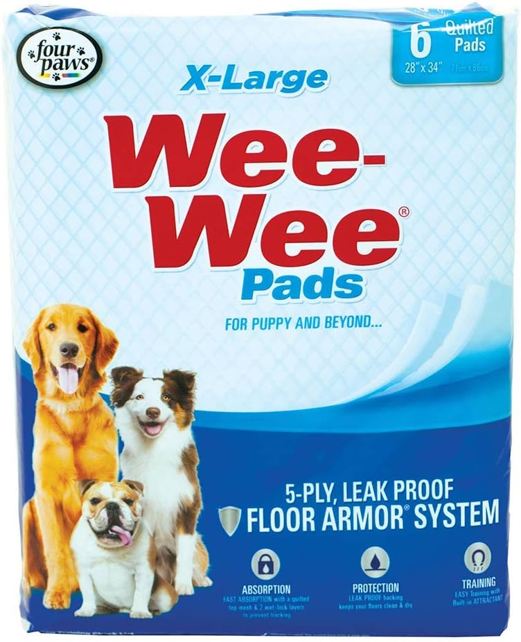Four Paws Wee-Wee Superior Performance Unscented Extra-Large Pee Pads for Dogs & Puppies, Quilted Leak-Proof Dog Housebreaking Potty Training Floor Protection, 28" x 34", 40 Count - Image 13