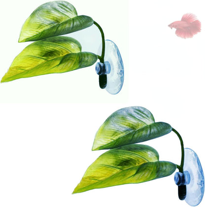 DODOAQUA aqua betta fish leaf soft bed front view showcasing double leaf design