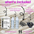 Dust free premium white hair bleaching powder container by Blond Forte side view