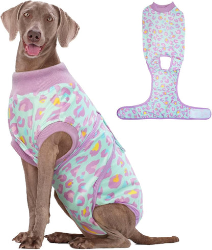 Kuoser Dog Recovery Suit for Dogs After Surgery,Professional Surgical Onesie for Female Male Dogs Spay Neuter,Soft Dog Surgery Suit Bodysuit for Abdominal Wounds Skin Disease,Purple Leopard XL - Image 15