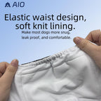 Adjustable hook and loop closure design on the AIO reusable dog diaper for secure fitting