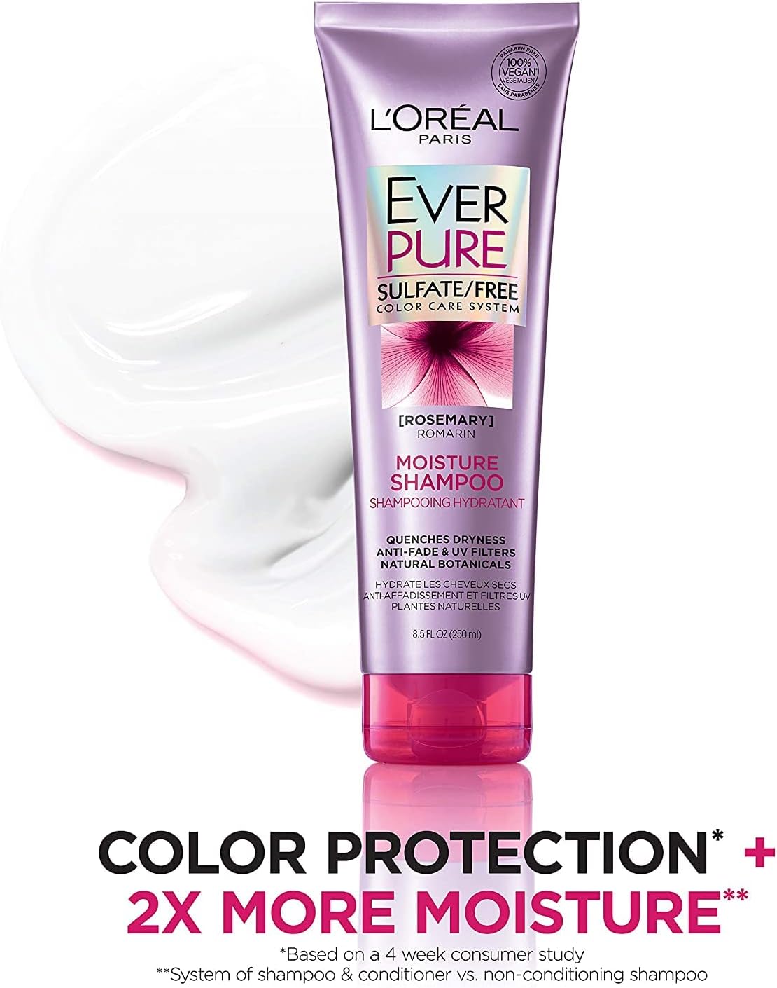 L'Oreal Paris Ever Pure anti fade system lavender shampoo tube packaging