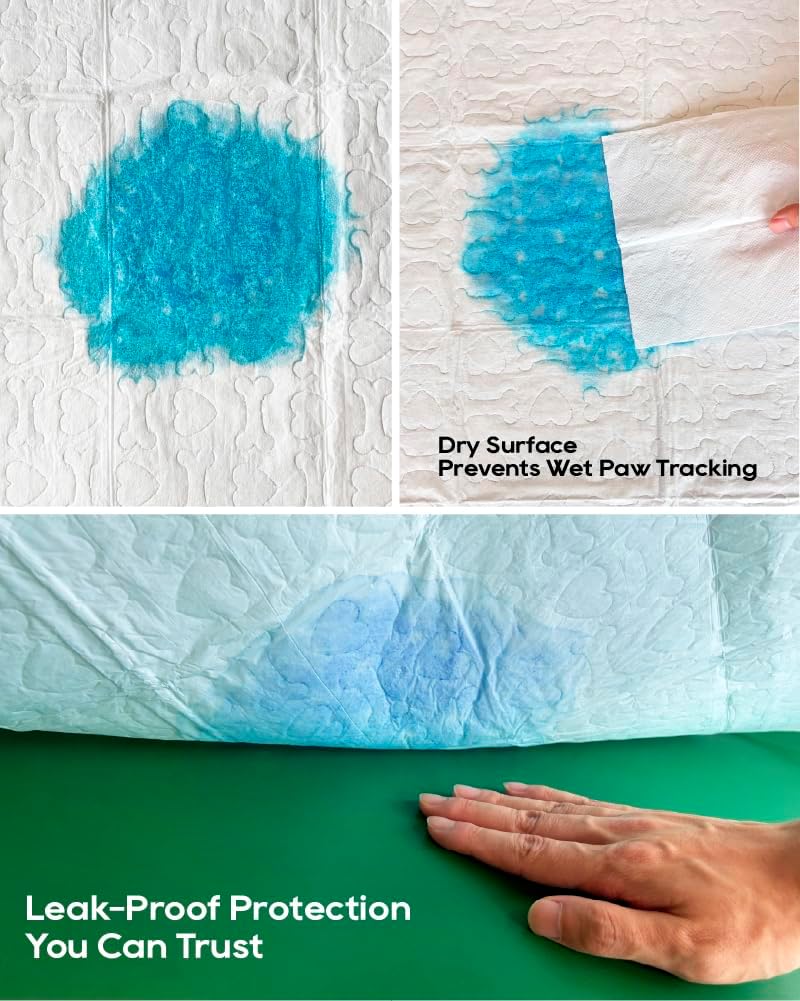 Honey Care odor neutralizing puppy training pads with quick dry quilted surface