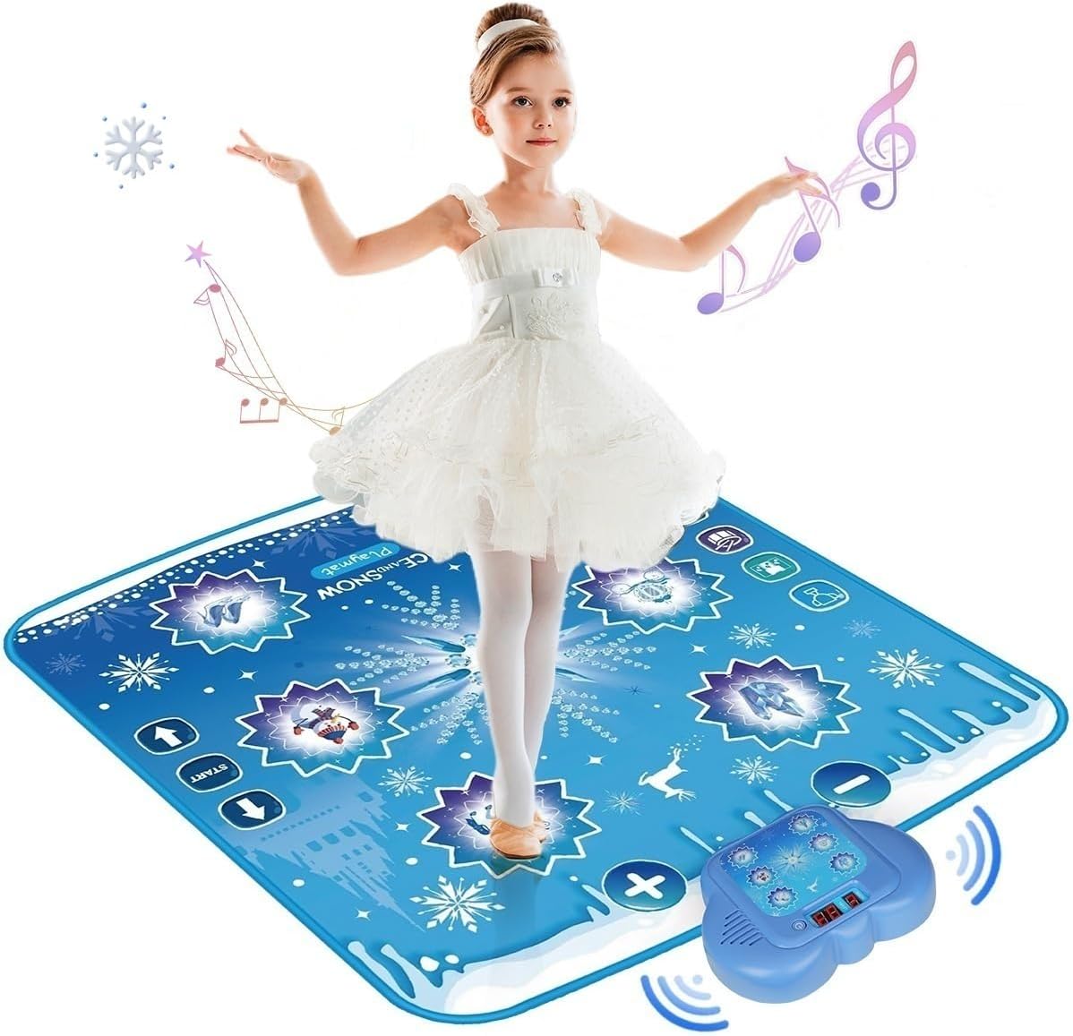 Humzo Frozen Toys Dance Mat front view with blue design