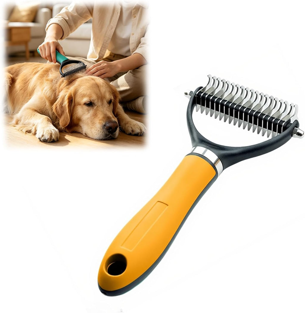 Deshedding Dog Brush for Shedding, 2026 New Multifunctional Double-Sided Pet Grooming Comb Tool, Undercoat Rake Pet Brush for Long Haired for Dogs & Cats (Green) - Image 9
