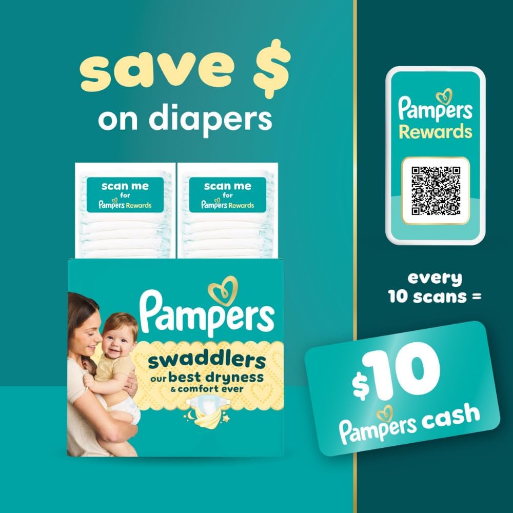 Pampers Swaddlers Diapers, Size 4 (15-34 lbs), 120 Count, Absorbent, Keeps Baby Dry and Comfortable, Skin Safe Disposable Baby Diaper (Packaging May Vary) - Image 14