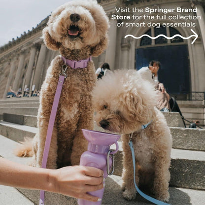 Springer Dog Water Bottle | Portable Travel Drinking Feeder Dispenser for Dogs & Puppies | As Seen on Shark Tank | Leak-Proof Bowl | BPA-Free | Outdoor Walking, Hiking & Travel | 15oz Blue - Image 9