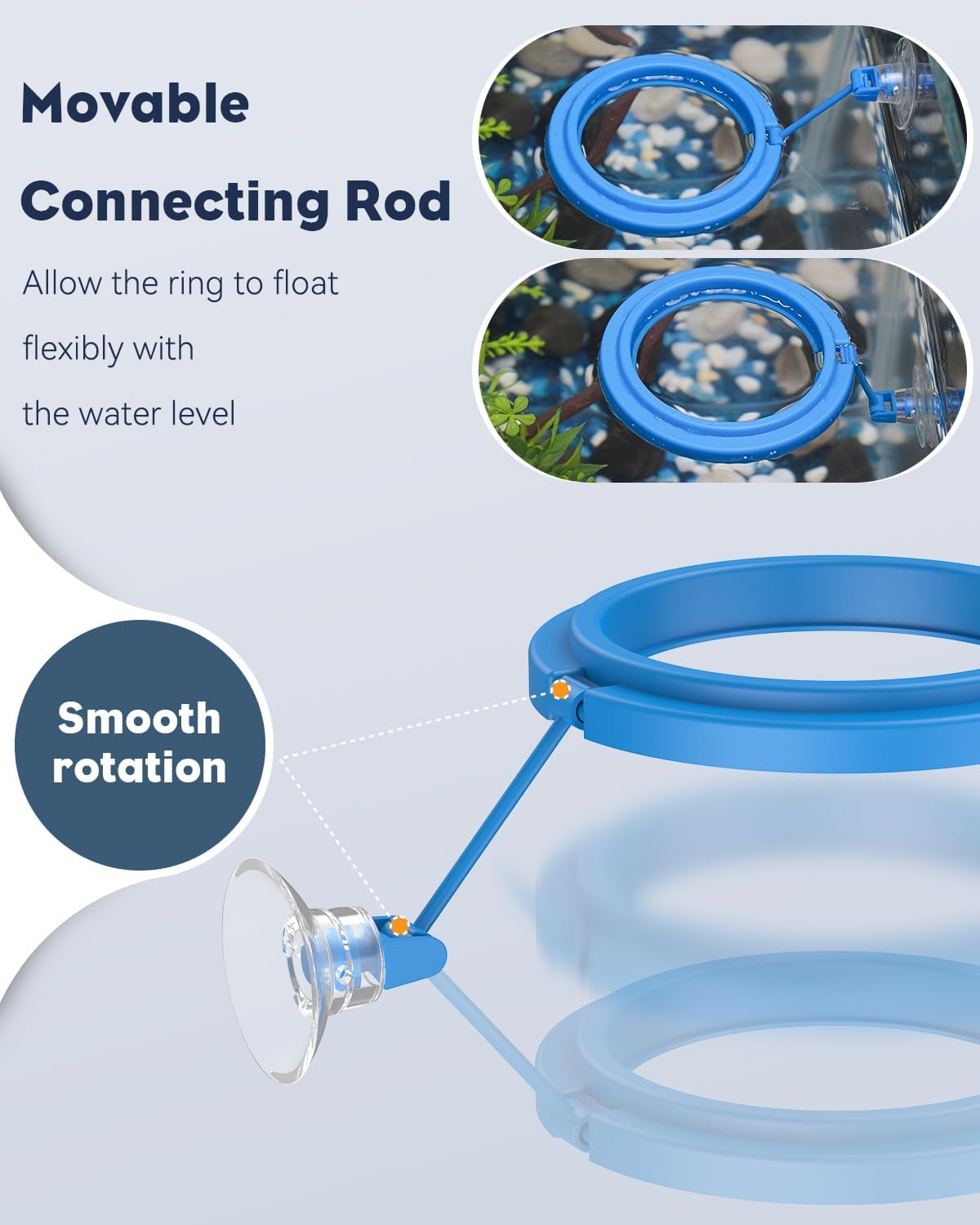 Pawfly aquarium accessories floating food holder with adjustable rod