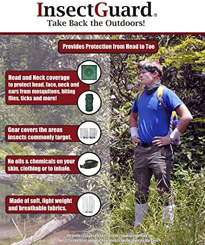 Saverpak InsectGuard gaiter packaging showing insect repellent features