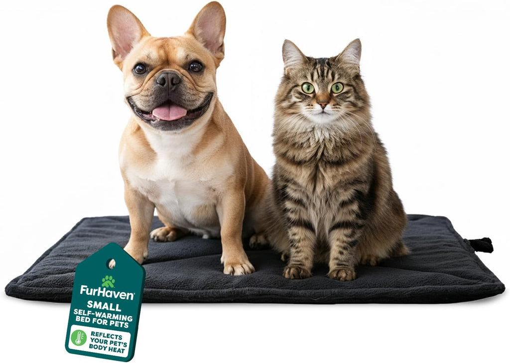 Furhaven ThermaNAP Self-Warming Cat Bed for Indoor Cats & Large/Medium Dogs, Washable & Reflects Body Heat - Quilted Faux Fur Reflective Bed Mat - Gray, Large - Image 14