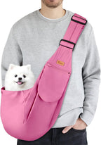CUBY Dog and Cat Sling Carrier, Hand-Free Dog Carrier Slings with Adjustable Straps Pocker, Puppy Slings Carrier for Small Dogs Cats Outdoor Travel Bag(Black, M-Adjustable Strap) - Image 11